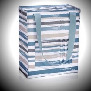 Thirty One Tall Organizing Tote Blue Brush Strokes